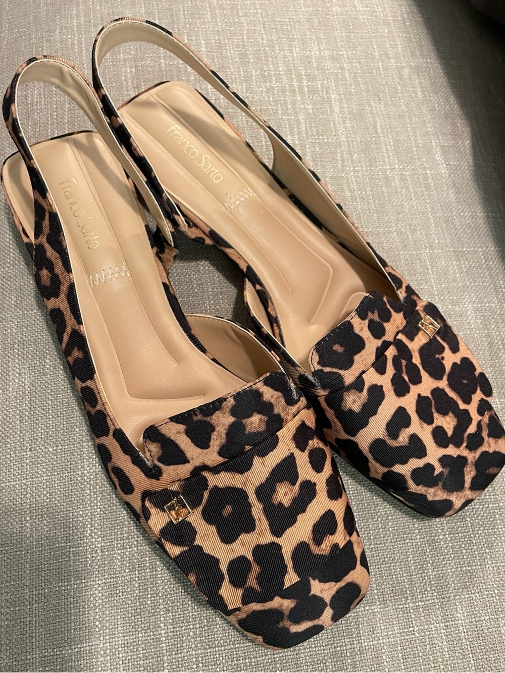 Franco Sarto Leopard Print Flats Size 8.5 Brown Black Office Chic Effortless